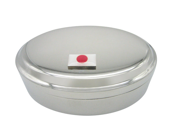 Japan Flag Pendant Oval Trinket Jewelry Box