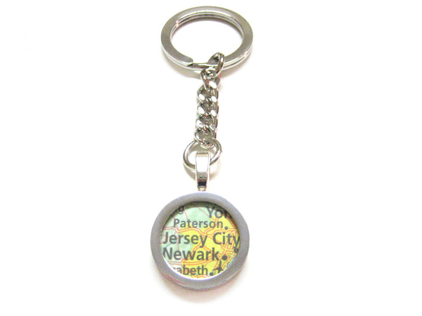 Jersey City New Jersey Map Keychain