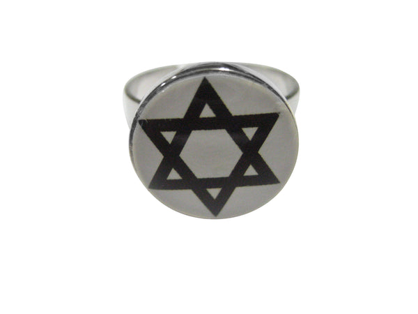 Jewish Religious Star of David Adjustable Size Fashion Ring