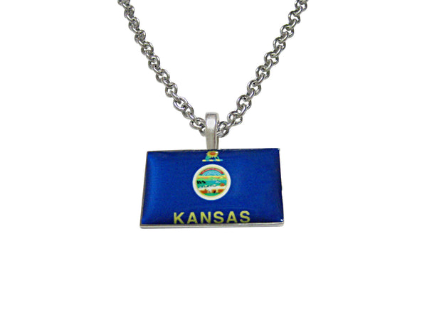 Kansas State Flag Pendant Necklace