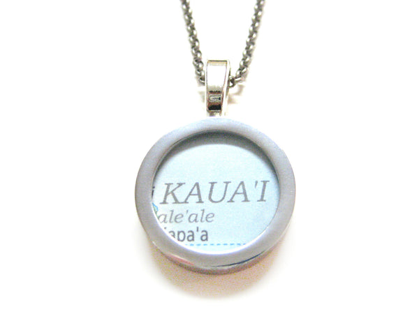 Kauai Hawaii Map Pendant Necklace