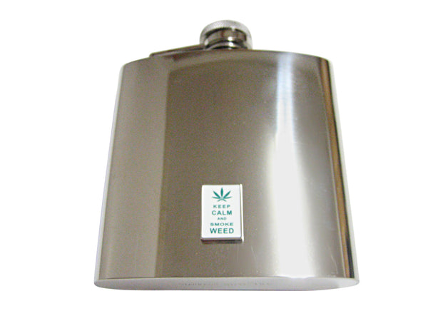 Keep Calm and Smoke Weed 6 Oz. Stainless Steel Flask