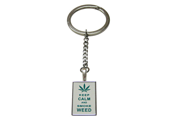 Keep Calm and Smoke Weed Pendant Keychain