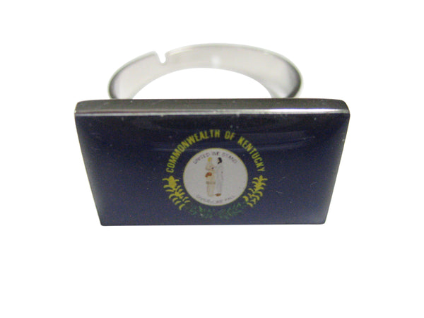 Kentucky State Flag Adjustable Size Fashion Ring