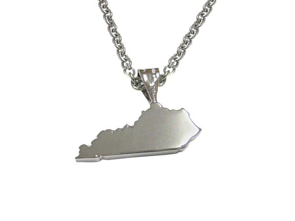 Kentucky State Map Shape Pendant Necklace