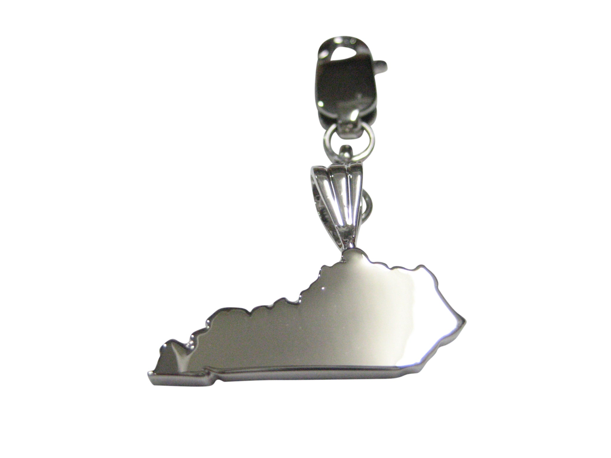 Kentucky State Map Shape Pendant Zipper Pull Charm