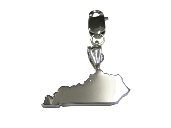 Kentucky State Map Shape Pendant Zipper Pull Charm
