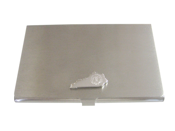 Kentucky State Map Shape and Flag Design Business Card Holder