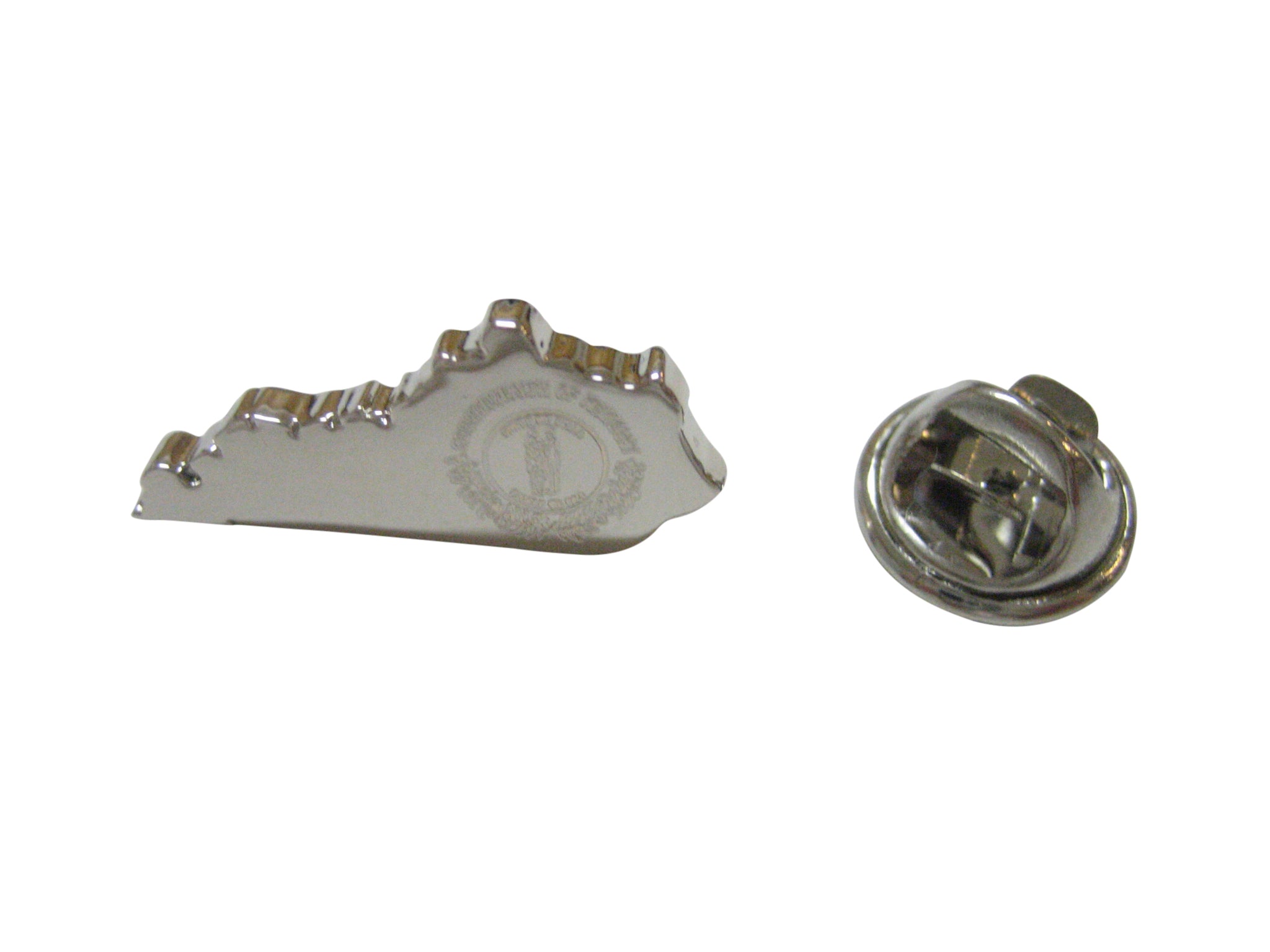 Kentucky State Map Shape and Flag Design Lapel Pin