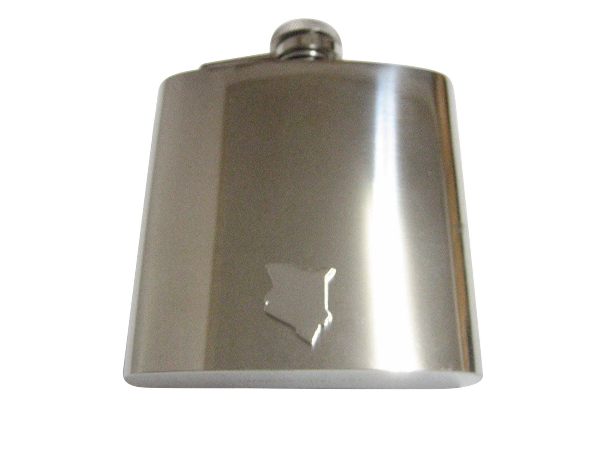 Kenya Map Shape Pendant 6 Oz. Stainless Steel Flask