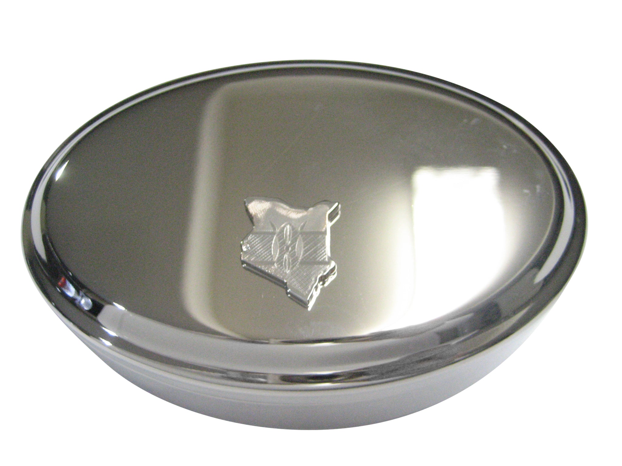 Kenya Map Shape and Flag Design Oval Trinket Jewelry Box