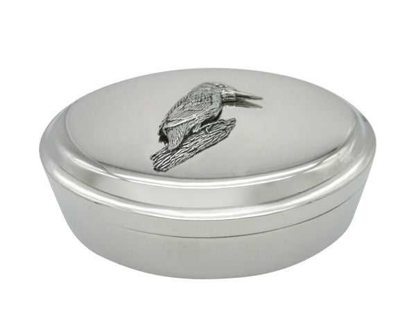 Kingfisher Bird Pendant Oval Trinket Jewelry Box