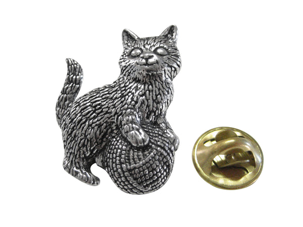Kitten with Yarn Lapel Pin