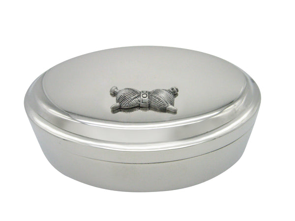 Knitting Wool Yarn Pendant Oval Trinket Jewelry Box