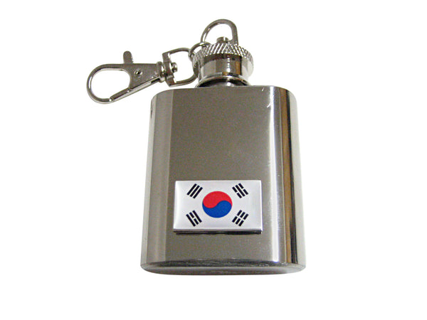 Korea Flag Pendant 1 Oz. Stainless Steel Key Chain Flask