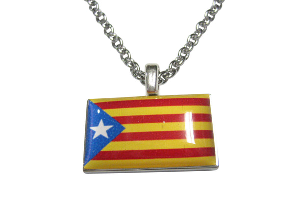 La Senyera Estelada Catalonia Flag Pendant Necklace