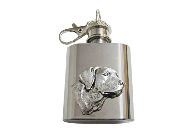 Labrador Dog Head 1 Oz. Stainless Steel Key Chain Flask