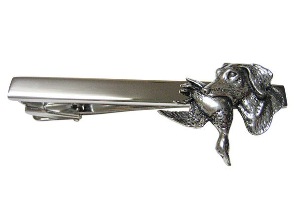 Labrador Dog With Duck Square Tie Clip