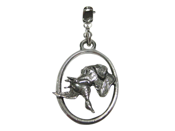 Labrador Retriever Dog Head with Duck Large Pendant Zipper Pull Charm