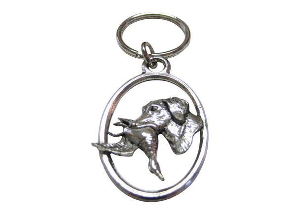 Labrador with Duck Pewter Keychain