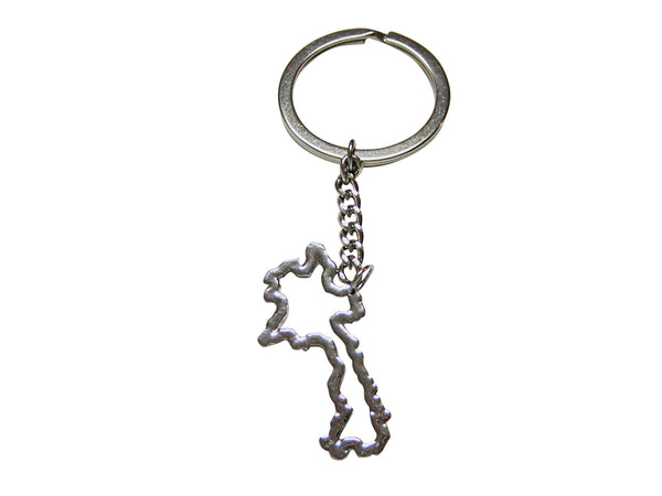 Laos Map Outline Keychain