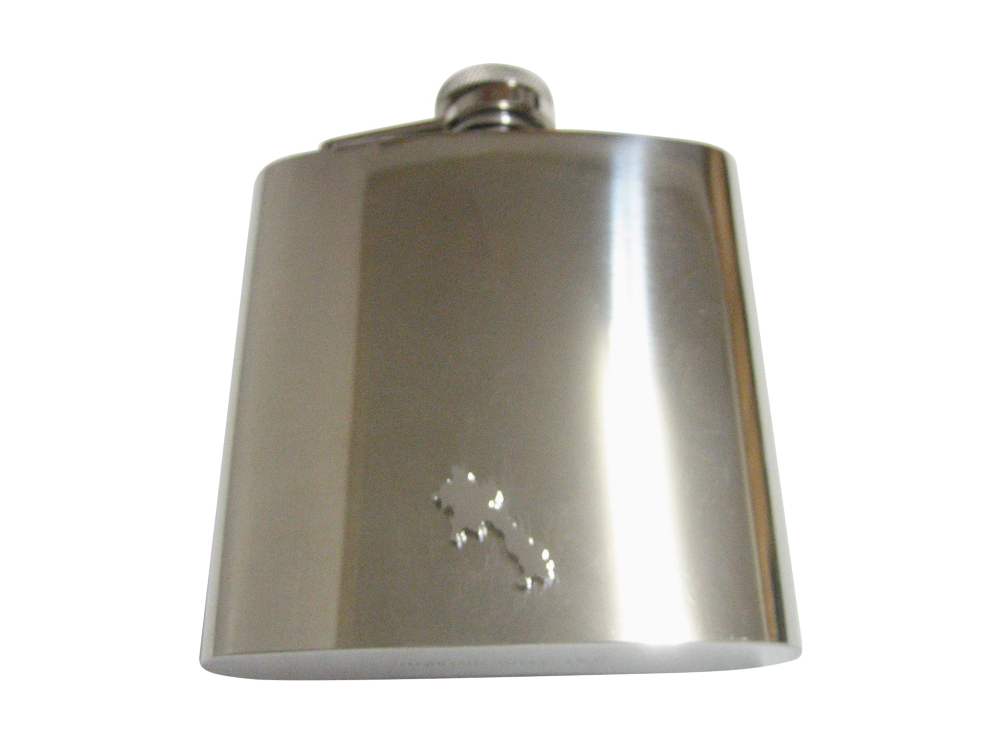 Laos Map Shape Pendant 6 Oz. Stainless Steel Flask