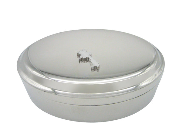 Laos Map Shape Pendant Oval Trinket Jewelry Box