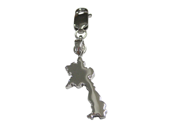 Laos Map Shape Pendant Zipper Pull Charm