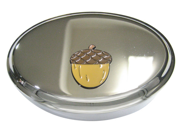 Large Colorful Acorn Oval Trinket Jewelry Box