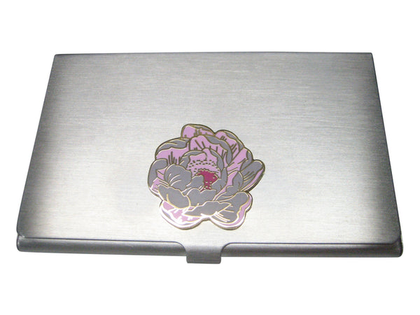 Large Colorful Peony Flower Business Card Holder