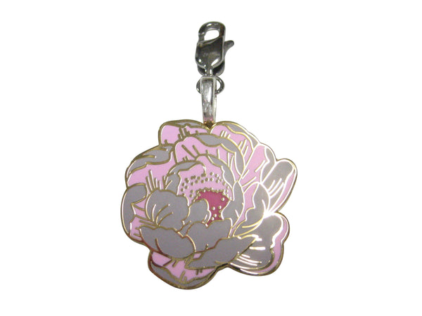 Large Colorful Peony Flower Pendant Zipper Pull Charm