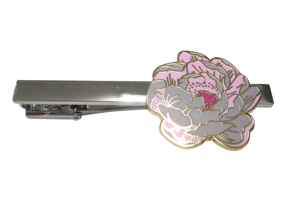 Large Colorful Peony Flower Tie Clip