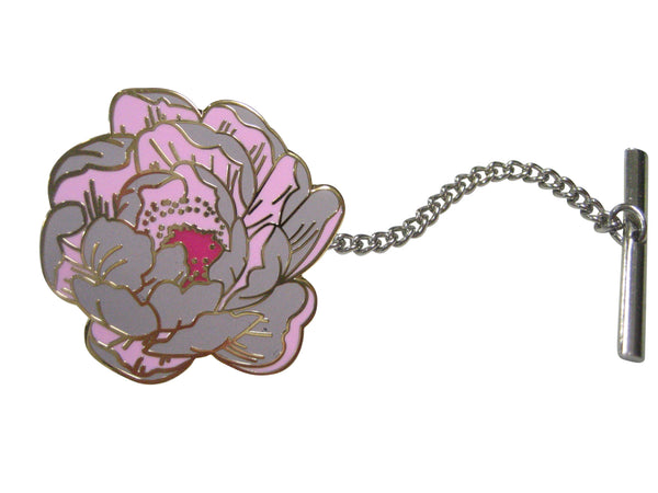 Large Colorful Peony Flower Tie Tack
