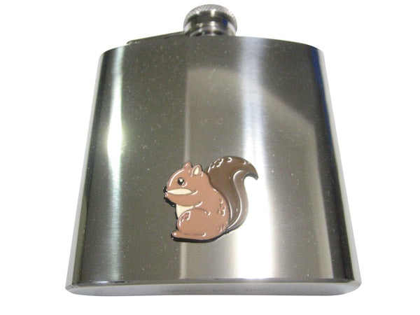 Large Colorful Squirrel 6oz Flask