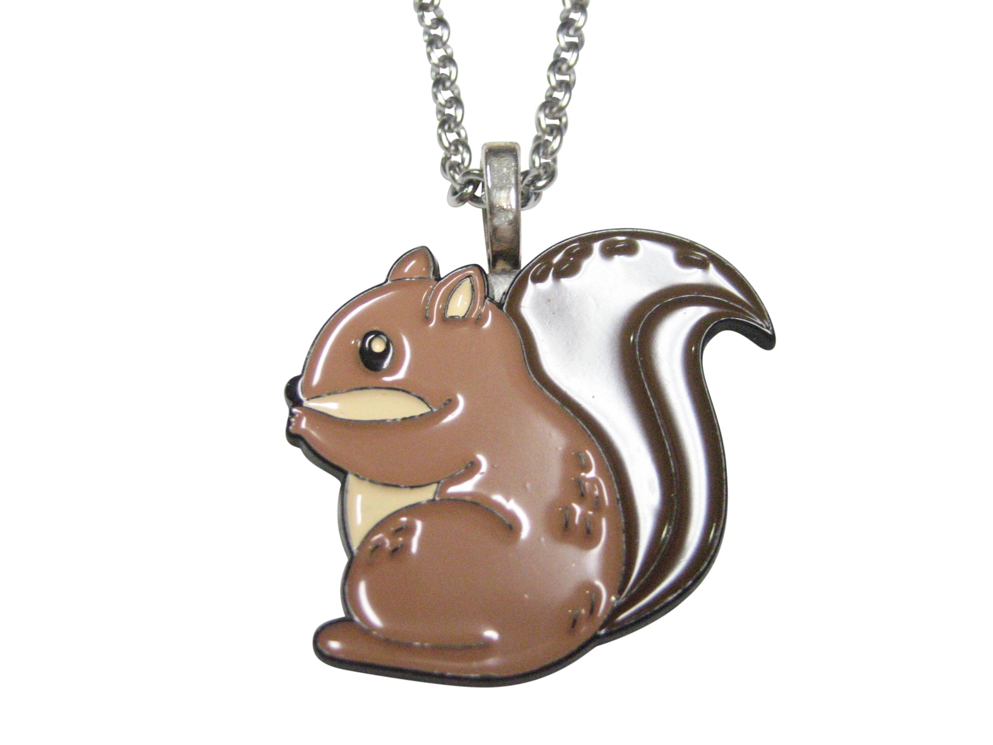 Large Colorful Squirrel Pendant Necklace