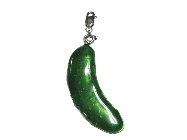 Large Green Pickle Pendant Zipper Pull Charm