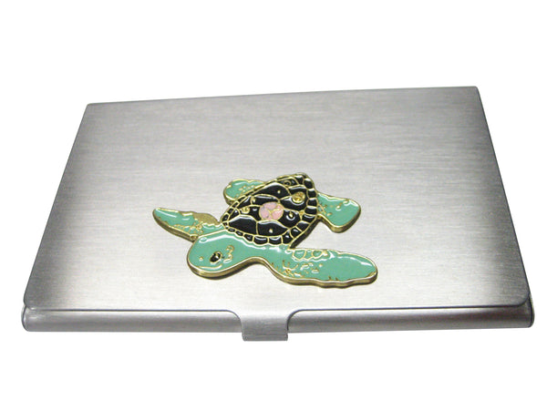 Large Green Sea Turtle Business Card Holder