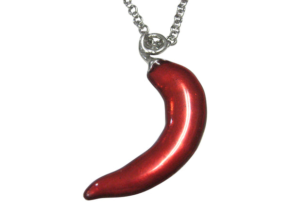 Large Red Hot Chili Pepper Pendant Necklace