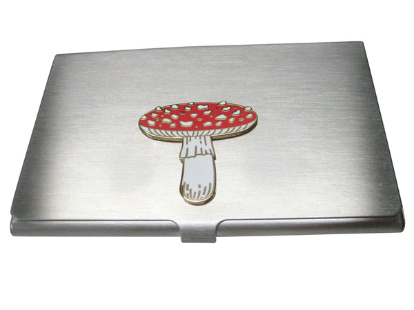 Large Red Toned Mushroom Fungus Business Card Holder