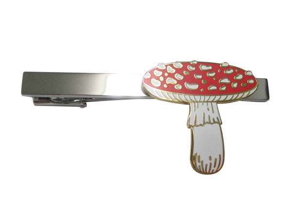 Large Red Toned Mushroom Fungus Tie Clip
