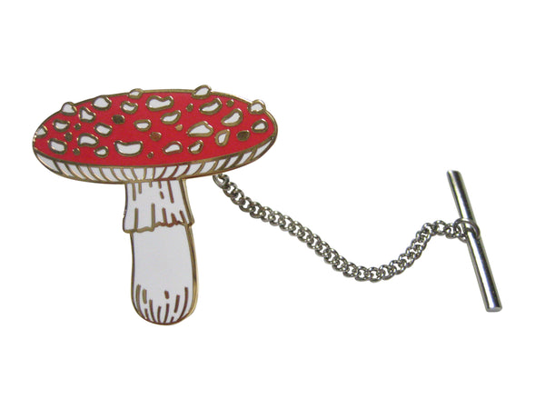 Large Red Toned Mushroom Fungus Tie Tack