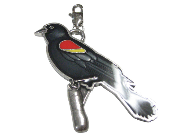 Large Redwing Blackbird Pendant Zipper Pull Charm
