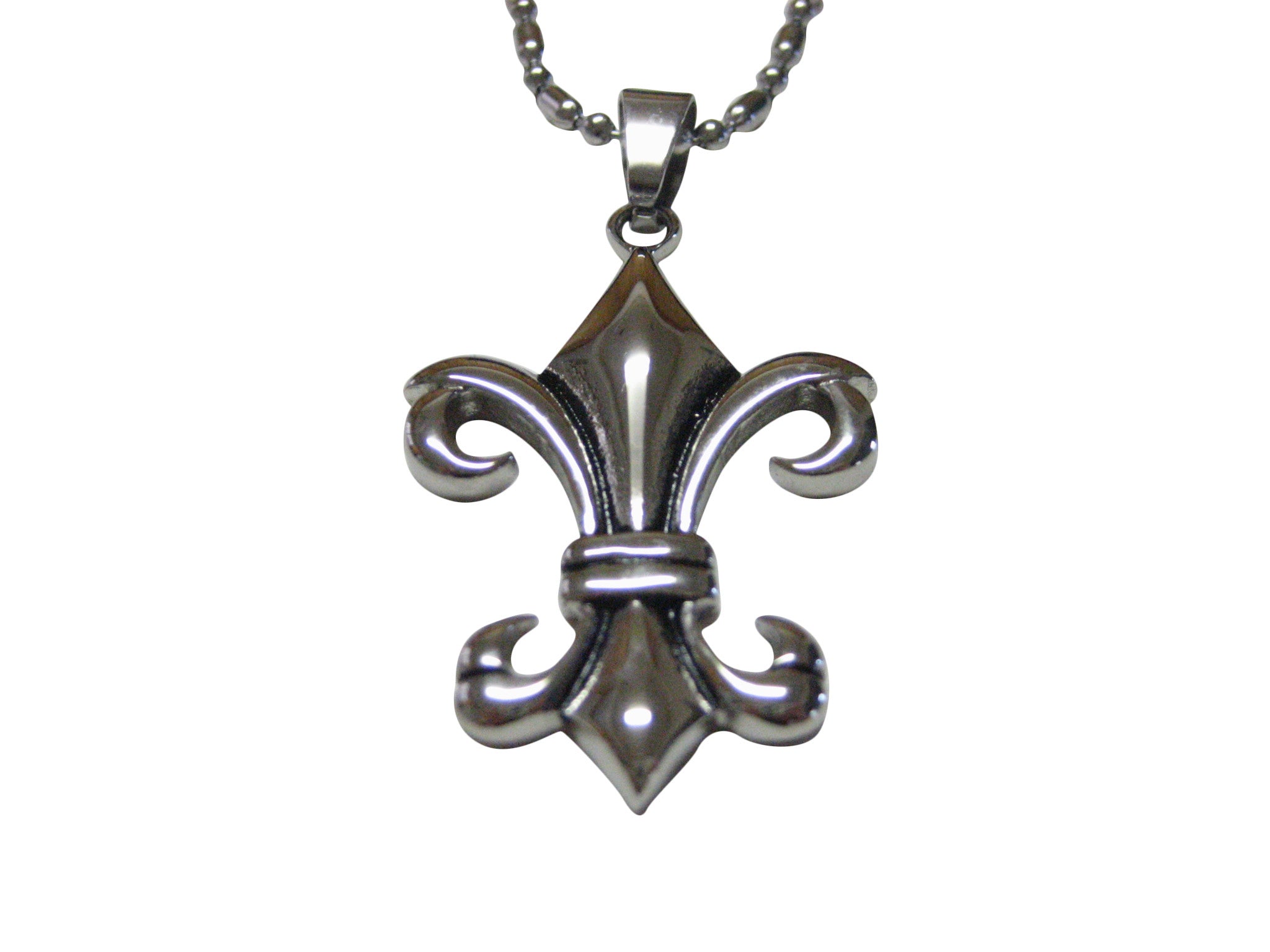 Large Fleur De Lys Pendant Necklace