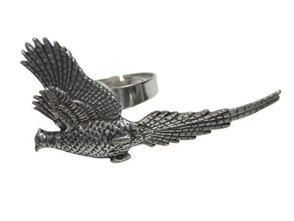Large Flying Pheasant Bird Adjustable Size Fashion Ring