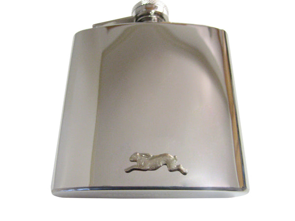 6 Oz. Stainless Steel Flask with Rabbit Pendant