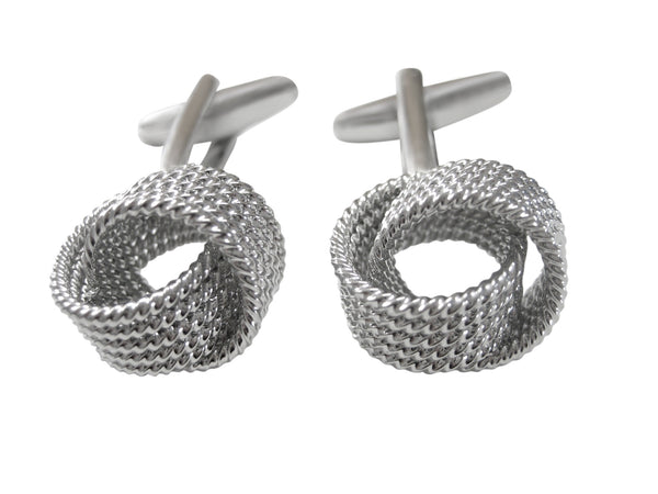 Large Metal Mesh Knot Cufflinks