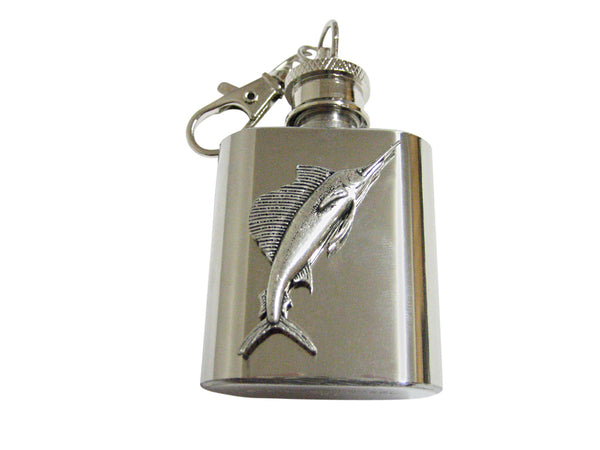 Large Sail Fish 1 Oz. Stainless Steel Key Chain Flask