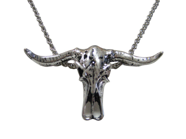 Textured Bull Pendant Necklace