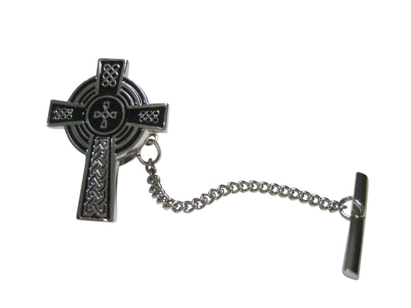 Large Textured Celtic Cross Tie Tack