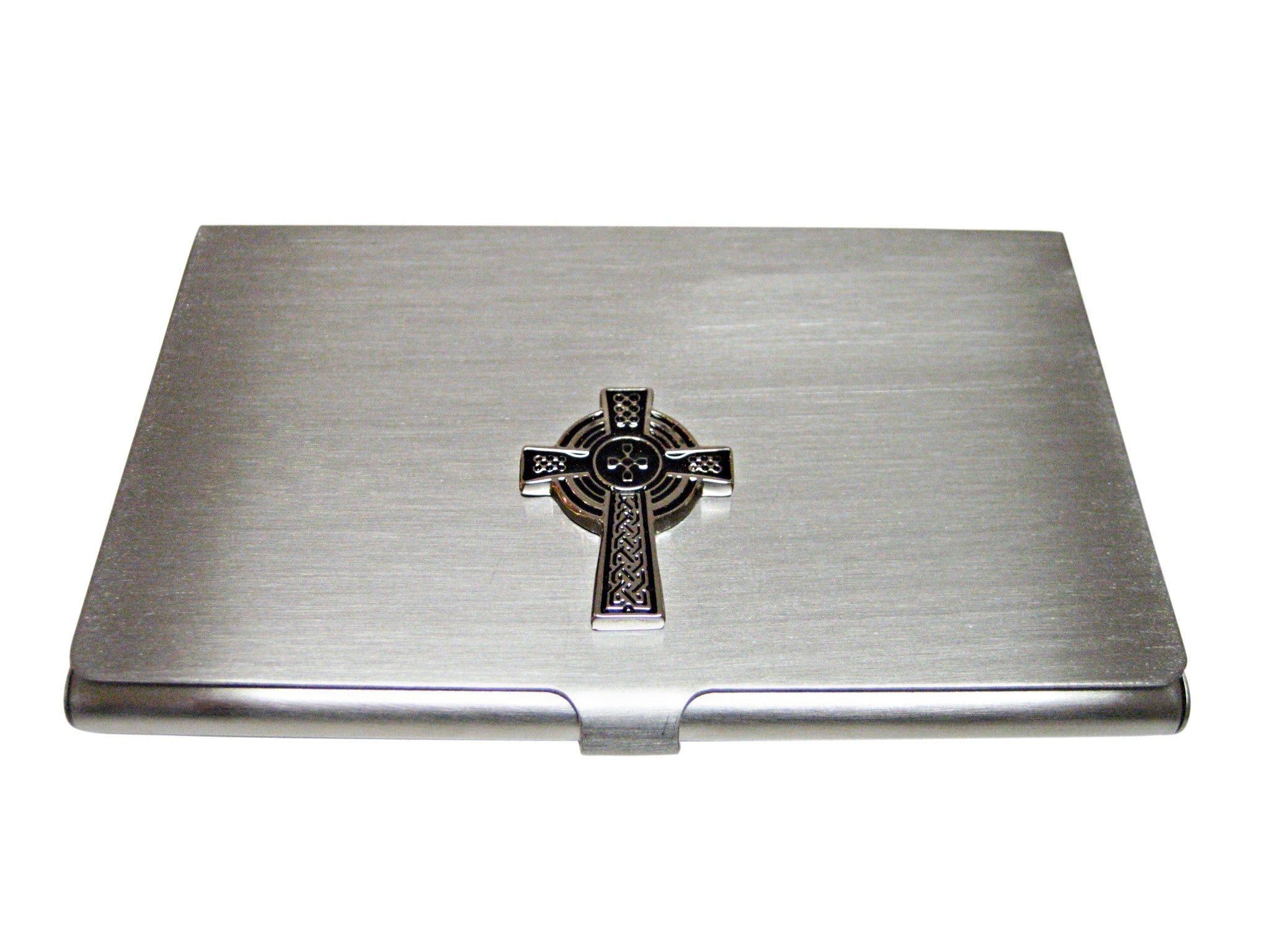 Large Textured Cross Business Card Holder